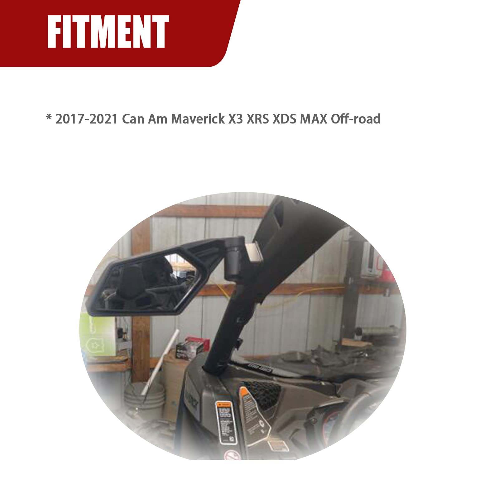 Wsays Maverick X3 Side Mirror Rear View Racing Style Compatible with Can Am Maverick X3 XRS XDS MAX Off-road 2017 2018 2019 2020 2021 2022 2023