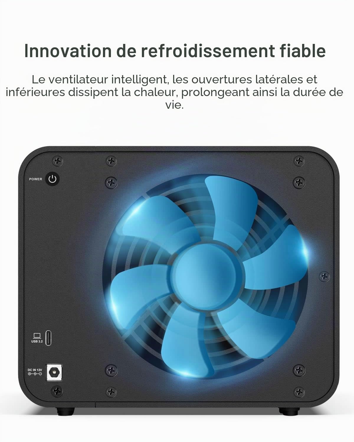 TERRAMASTER Boîtier de Disque Dur Externe D4-320 - 4 Baies USB 3.2 Gen2 10 Gbit/s Type C Clé USB remplaçable à Chaud Plug and Play (sans Disque)