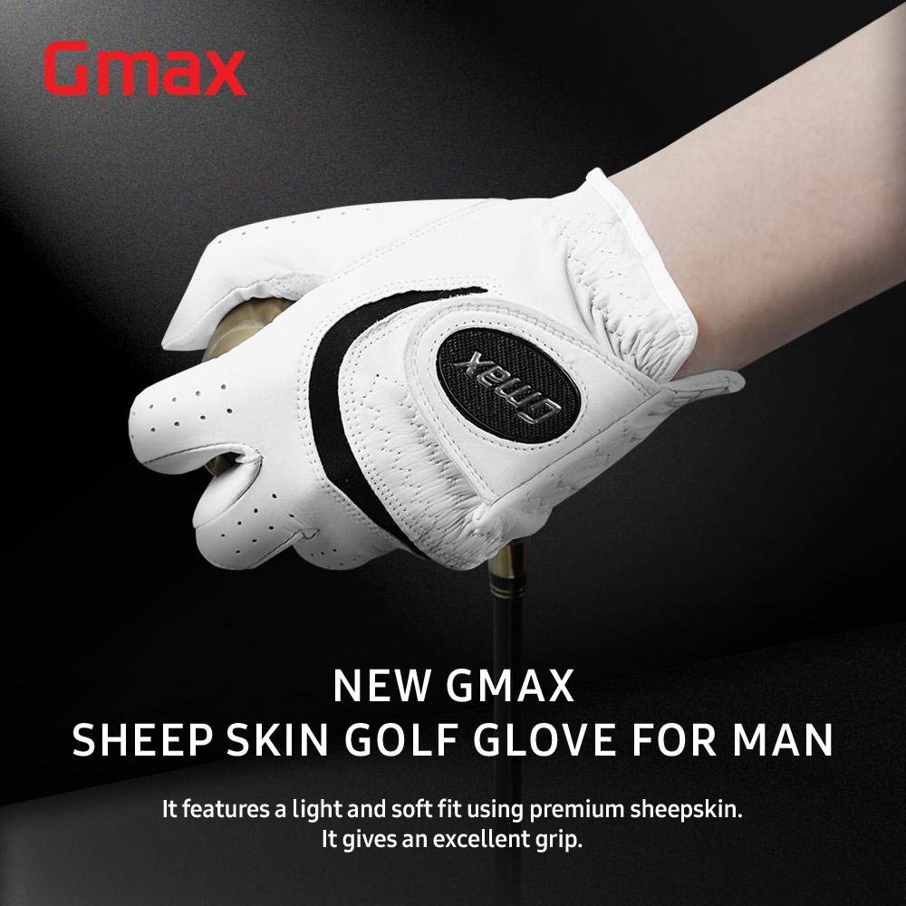1_f.space Light glove ミヤビ、Dカンセット GMAX Mens Golf Glove in Cabretta Leather White Pack of 2 (XL