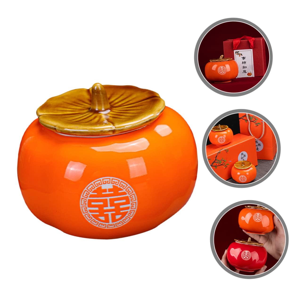 Amazon｜CRAFTHROU 柿密封缶 緩い茶器 家庭用ティーキャニスター 繊細
