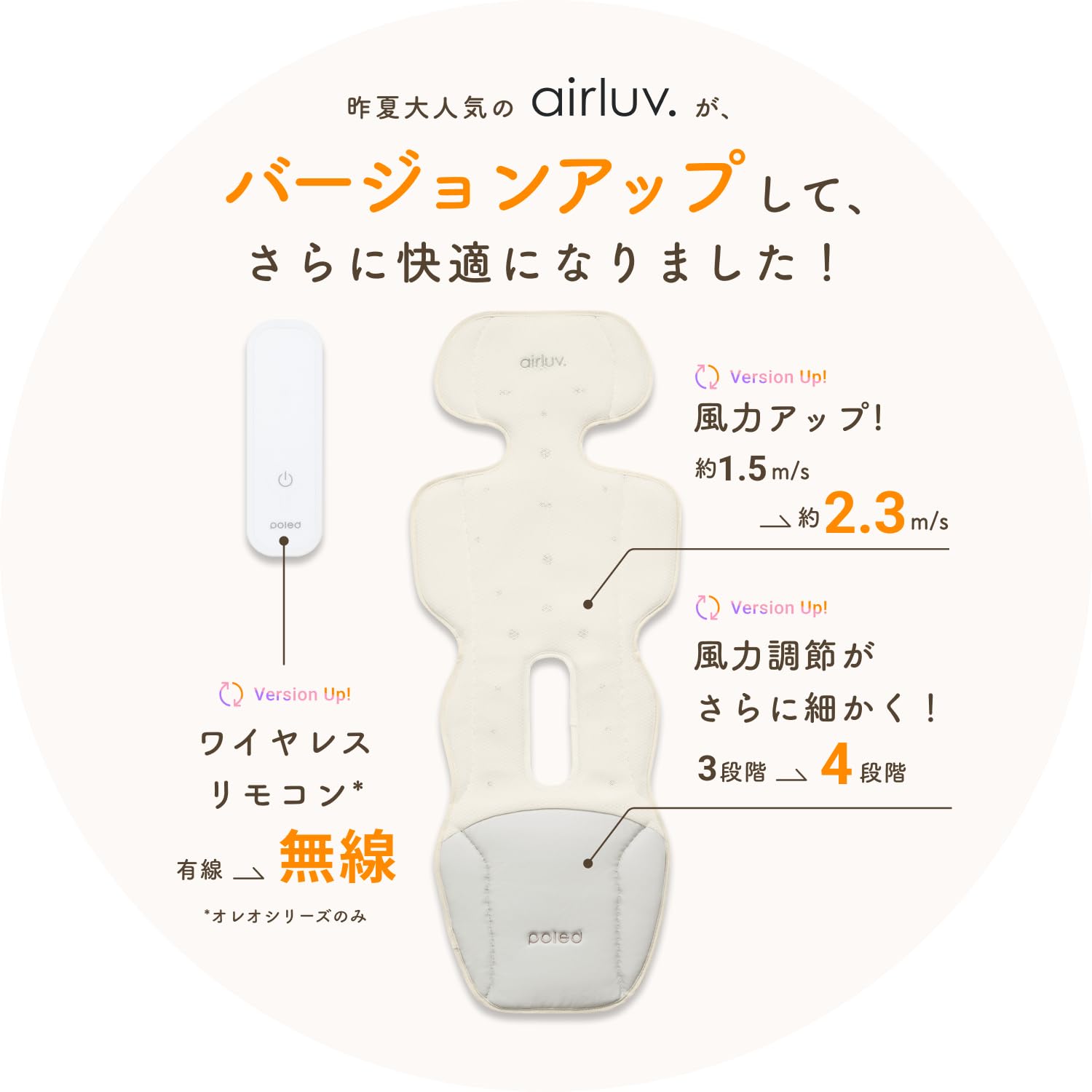 Amazon.co.jp: エアラブ4 (airluv4) オレオ ファン付ベビーカーシート 