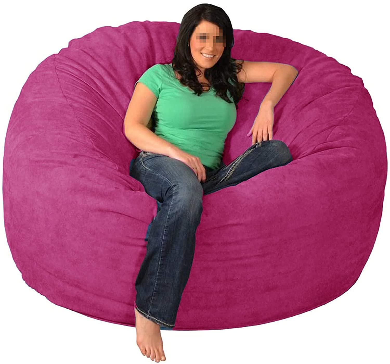 Pouf géant rose MU grand canapé de salon moelleux pour toute la famille