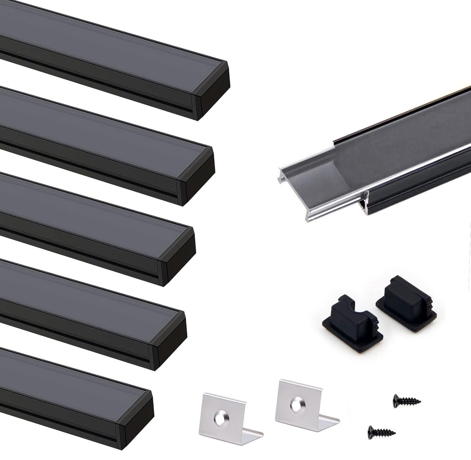 VST 20pack 3.3ft LED Channel, U Shape Led Diffuser Channel, LED Aluminum Channel System with Milky Cover, End Caps and Mounting Clips, Aluminum Profile for LED Strip Light Very Easy Installation — Amazon image 15