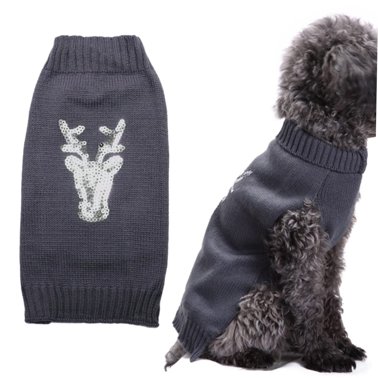 INOOMP Lot De 3 Vêtements pour Chien Motif Élan De Noël Pull Chaud pour La Prise De Photos Et La Longévité