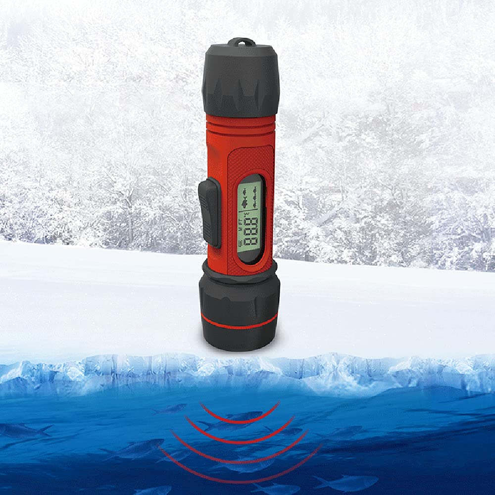 Ecoscandaglio Sonar per Pesca nel Ghiaccio con Luce Subacquea a LED Ecoscandaglio Portatile Wireless con profondità di rilevamento di 0,8-90 m