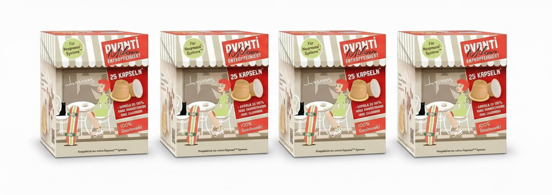 100 Stück AVANTI Entkoffeinierte Nespresso**-kompatible Kaffeekapseln – Espresso Milena, Swiss Water Process, 100% Arabica, 100% home-kompostierbar & ohne Aluminium, geröstet in der Schweiz