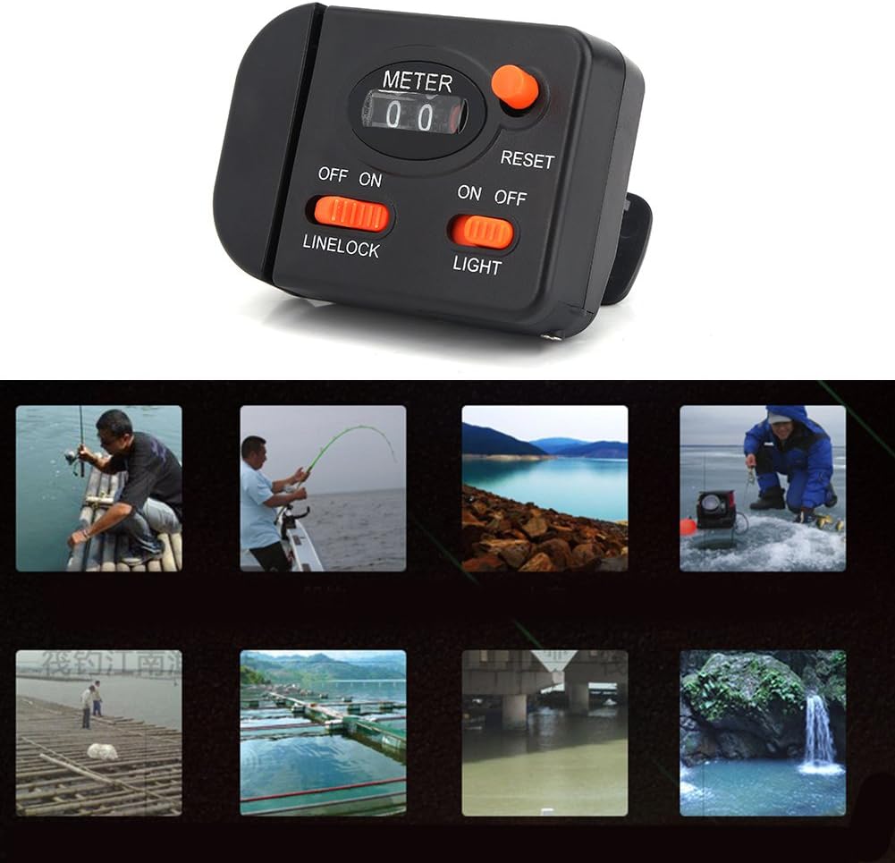 Professional Clip on Rod Fishing Line Counter Depth Finder Digital Diaplay 99m