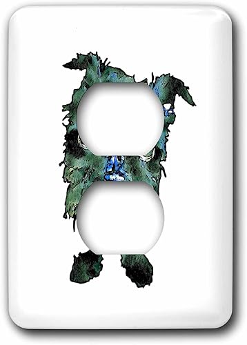 3dRose Friendly Hairball Monster In Blue And Green - Light Switch Covers (lsp-374188-6)