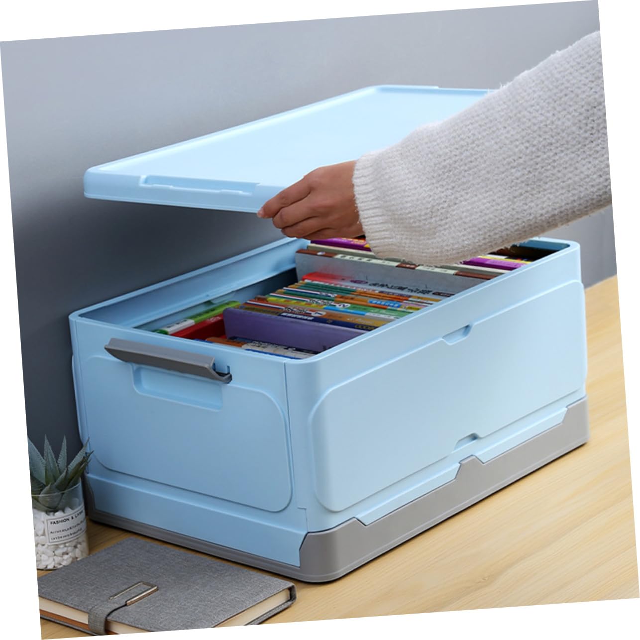 Faltbare Aufbewahrungsbox Groß aus Robustem PP Kunststoff mit Deckel Multifunktional und Leicht Transportierbar für Wohnzimmer Küche Büro und Schlafräume Praktische