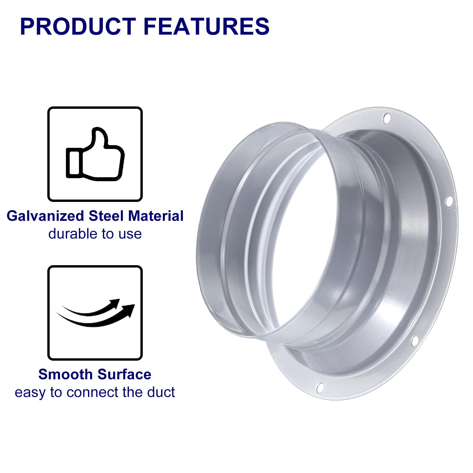 PATIKIL Duct Connector Flange, 4 Inch, 4 Pack Pipe Exhaust Flange - Image 3