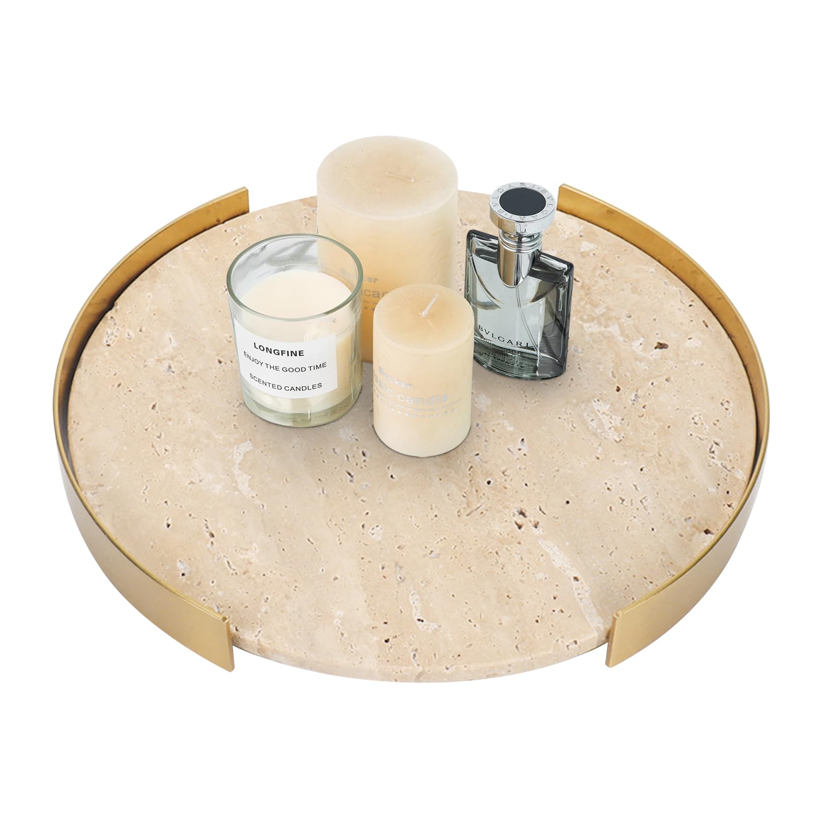 Travertin-Tablett, rund, Marmor, Waschtisch, Badezimmer, Arbeitsplatte, Keramik, dekorative Tabletts für Couchtisch (L)