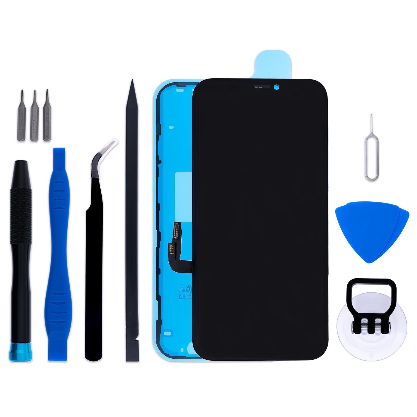 for iPhone 12/12 Pro Screen Replacement Kit 6.1" LCD Display 3D Touch Digitizer Assembly with Repair Tools and Frame Adhesive (Model A2403/A2172/A2402/A2404/A2407/A2341/A2406/A2408)