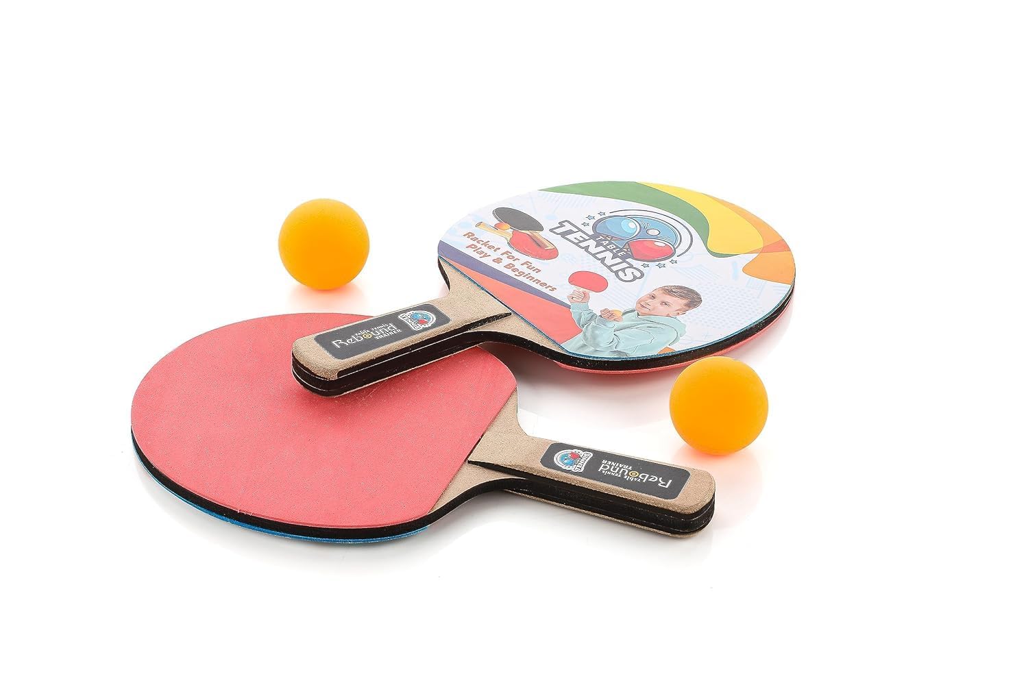 jbm enterprise table tennis trainer set for kids & adults | rebound base with flexible rod, rackets & balls | indoor outdoor solo practice game