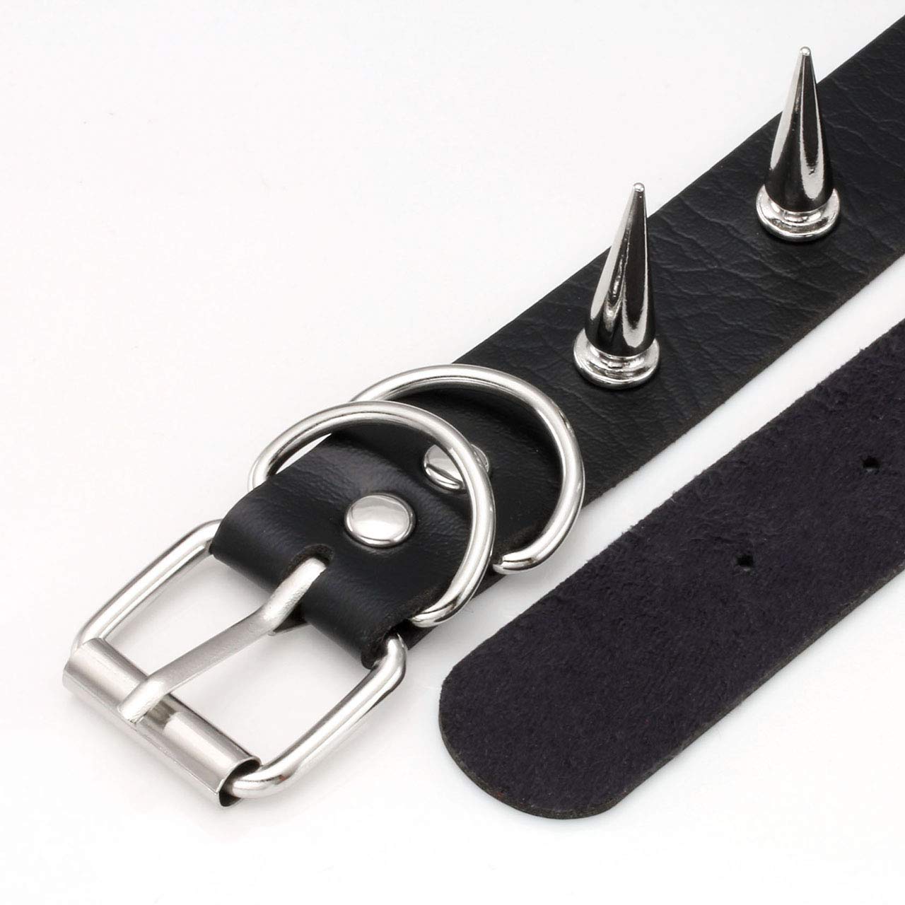 Manfnee Cool Punk Gothic Collar for Women and Men Black PU Leather Vingate Necklace Adjustable: C:1pcs