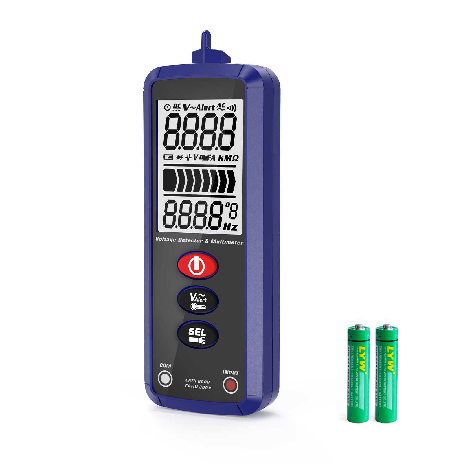 Kereinpo Handheld Digital Multimeter, Voltage Tester with Leads, Voltmeter Measures Phase, NCV, AC/DC Voltage, Resistance, Continuity & Live Wire for Automotive Testing Multimeter Detector