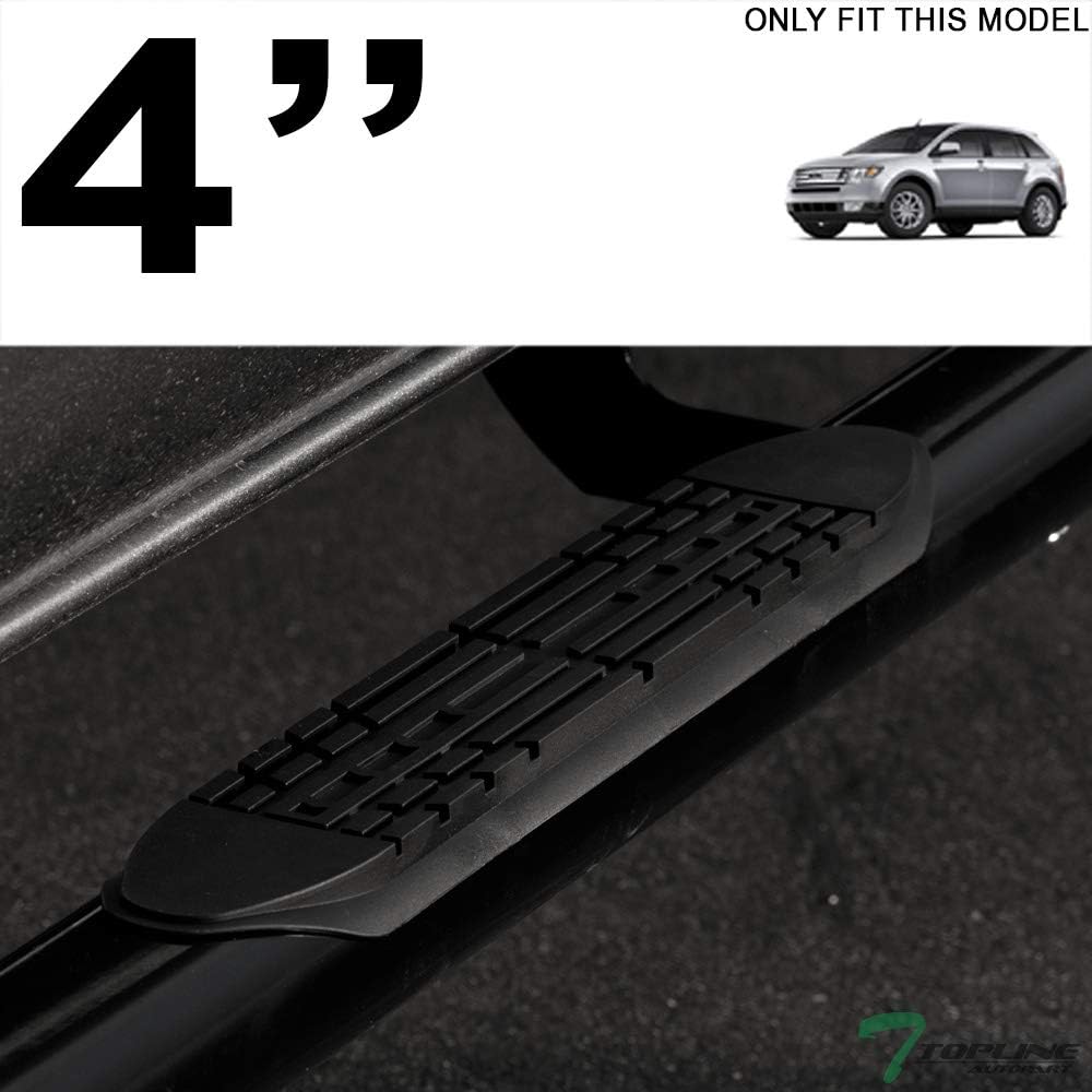 4" Oval Black Side Step Nerf Bars Rail Running Boards Compatible with 07-14 Ford Edge / 2007-2015 Lincoln MKX