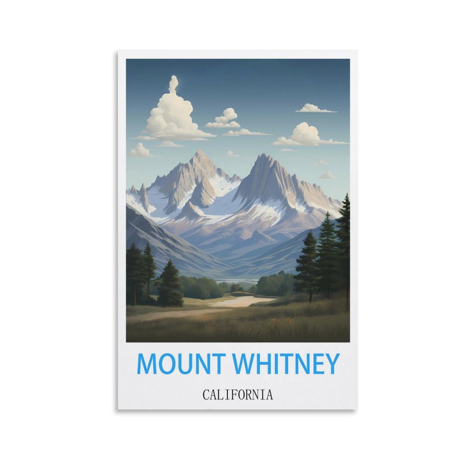 Vintage Metal Tin Sign for Cafe Mount Whitney Californias Funny Bar Tin Signs Warning Metal Signs Vintage Man Cave Wall Decor 15x30cm