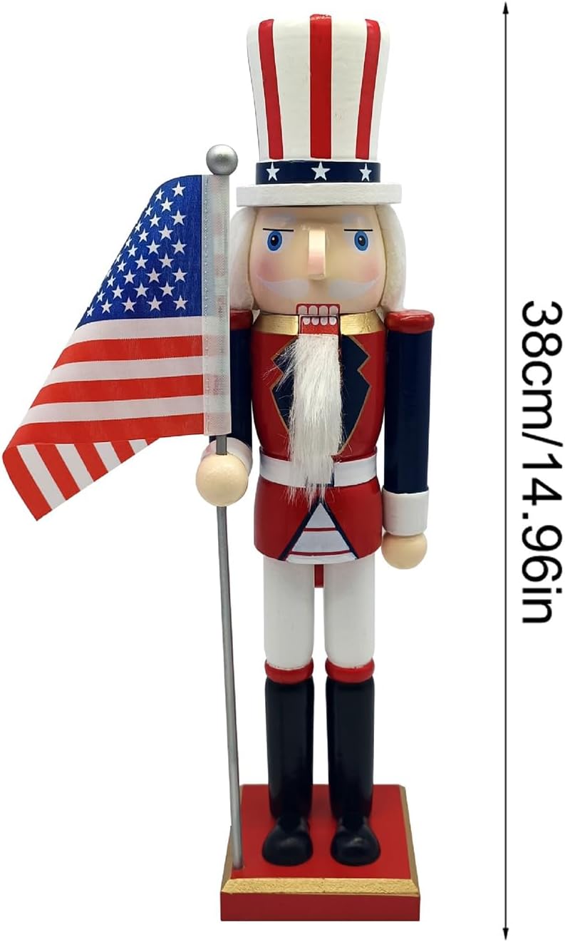 TENYELE 手作りくるみ割り人形フィギュア 木製ナッツクラッカー パペットオーナメント 装飾や兵士の旗のディスプレイに