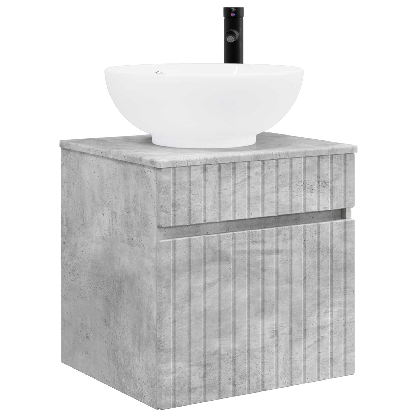 Vidaxl Concretegrey Wall-Mounted Sink Vanity Concrete Grey 49 X 44.5 X 66.5 Cm,