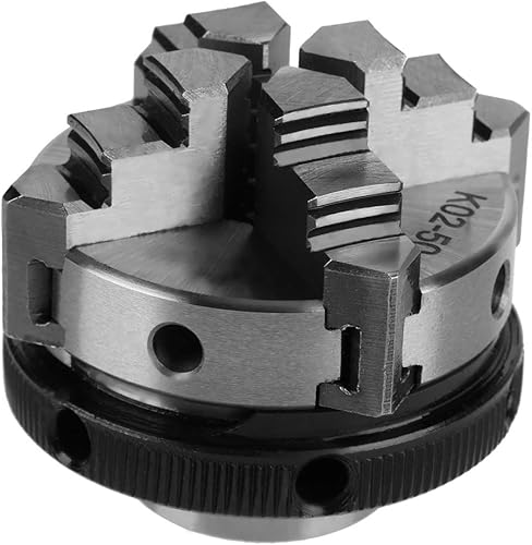 Miniatura 7 de Mini torno de 4 mandíbulas de 1.969 in, sujeción autocentrante reversible, montaje de rosca M14, torno manual para carpintería, mandril compacto con