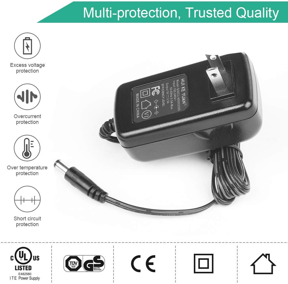 HKY 9V Universal Power Adapter with 7 DC Plugs Fits All Brands Portable DVD Player DBPOWER