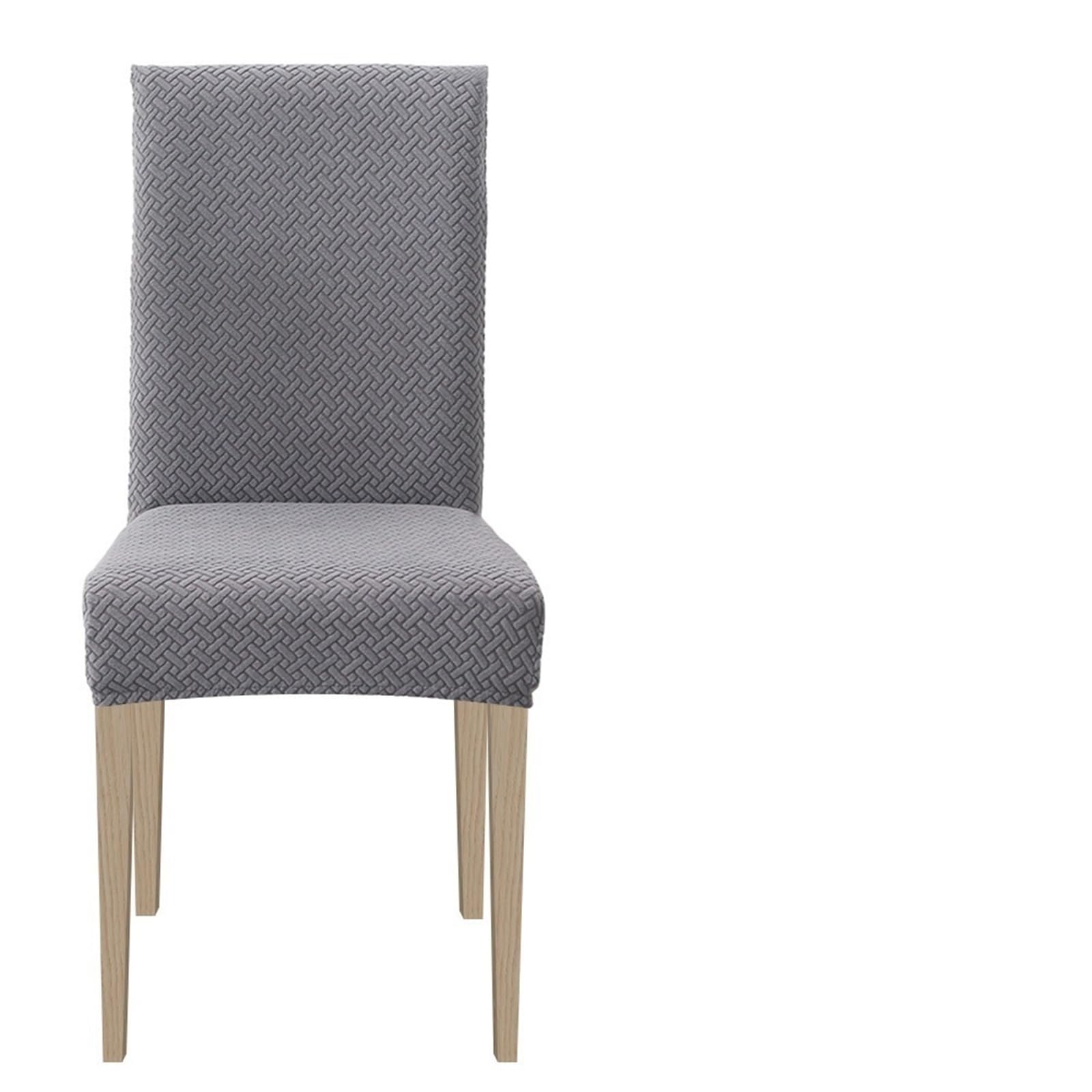QXBFNDC Chair Covers 1/2/4/6pcs Dining Chair Cover Jacquard Spandex Slipcover Protector Case Stretch for Kitchen Chair Seat Hotel Banquet Elastic(Style 2 gray,1 pc)