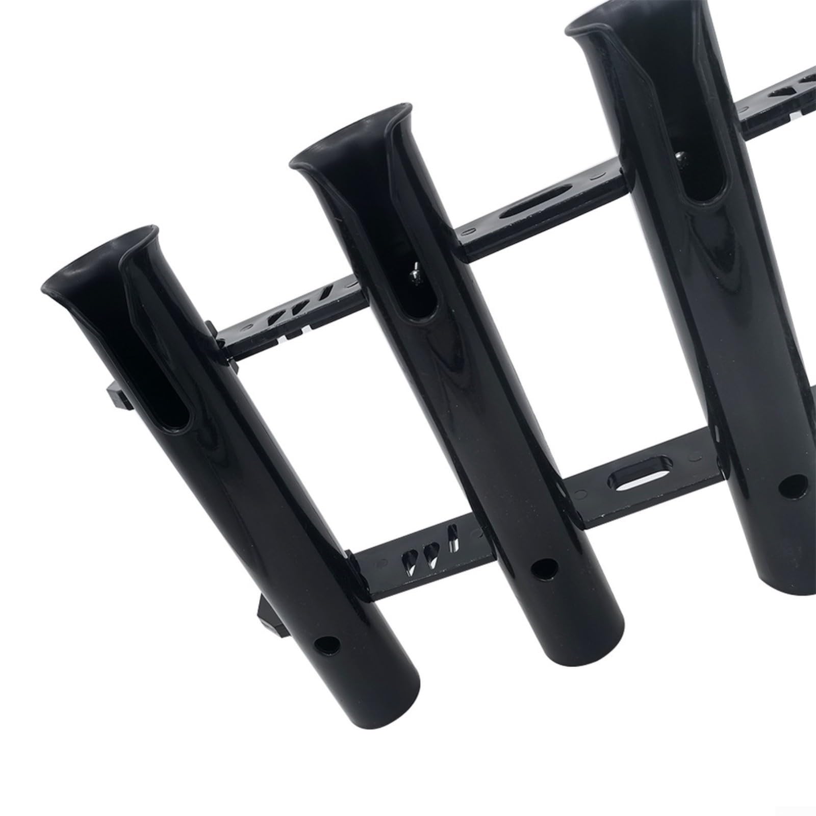 Confezione da 4 supporti per canna da pesca, montaggio a parete, in plastica, stabile, per yacht, kayak, uso marino, nero, 475 x 305 mm