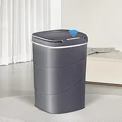 Lixeira Automática com Sensor 20L – 3 Modos Inteligentes de Abertura e Fechamento por Aproximação para Cozinha, Banheiro e Escritório (Cinza-20L)