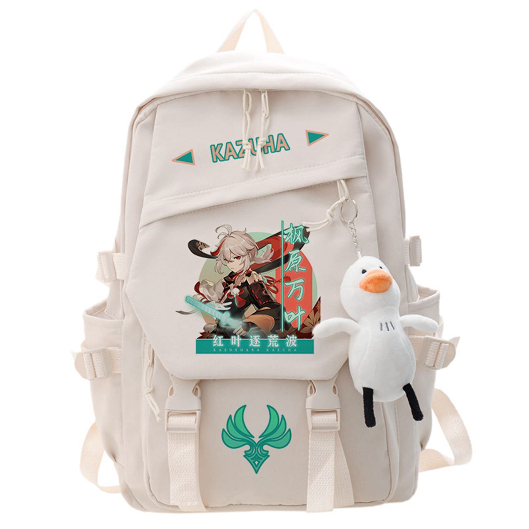 Genshin Impact Kaedehara Kazuha Cosplay Backpack Anime Backpacks for Teens Adult (16 INCH With Cute 