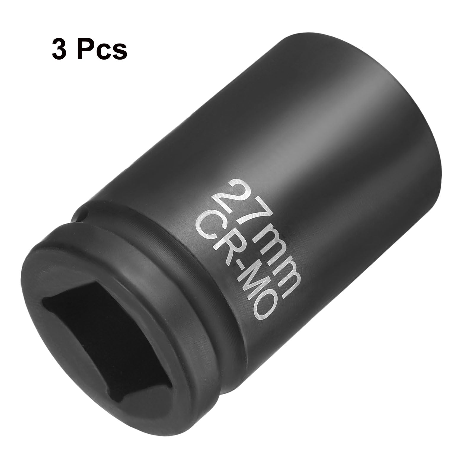 sourcing map Lot de 3 douilles carrées à 4 points - Entraînement de 3/4" - 27 mm - Douille à choc carrée CR-MO - Manchon de roue standard - Outil pour réparation automobile, entretien mécanique