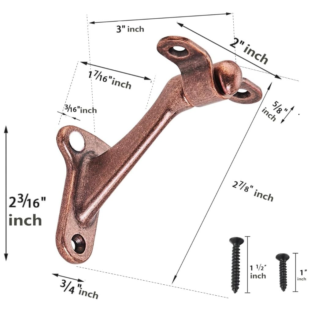 KHTUMEWARE-FS Antique Copper Handrail Brackets in Antique Copper — KHTUMEWARE