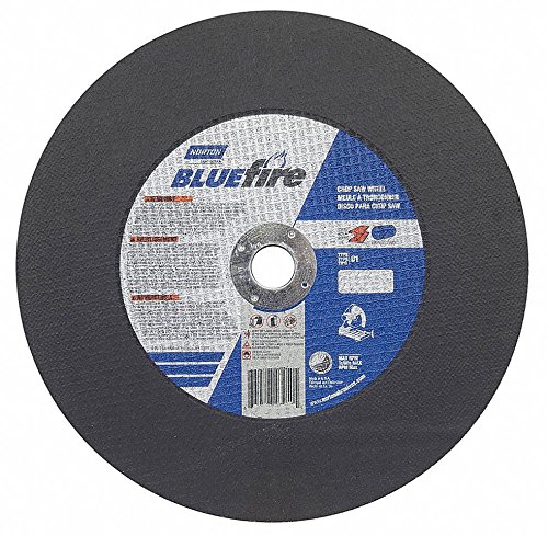 14" Type 1 Zirconia Alumina Abrasive Cut-Off Wheel, 1" Arbor, 0.1094"-Thick, 4365 Max. RPM