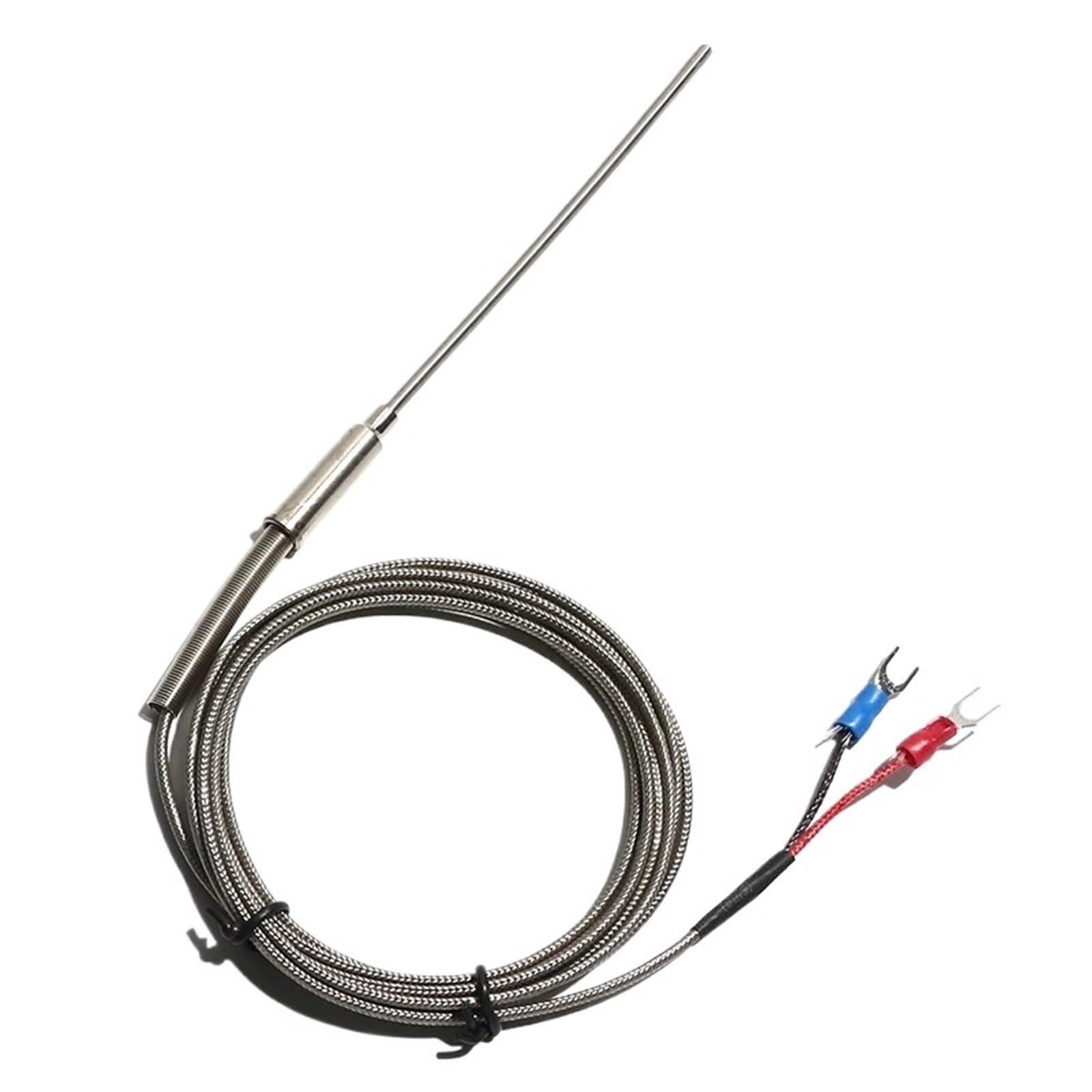 1 unidad de termopar tipo K blindado WRNK-191 de 1,5 m con cable aislado de acero inoxidable trenzado, sonda flexible de 100/200/300 mm(Probe 8x300mm)