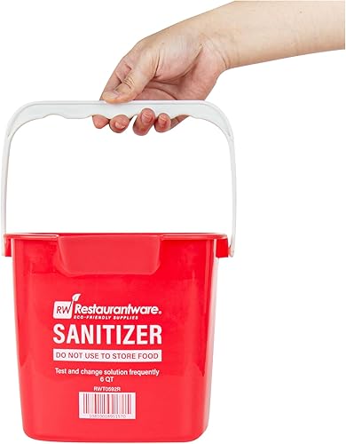 Miniatura 9 de Restaurantware RW Clean 6 Quart Cleaning Bucket 1 Detergent Square Bucket - With Measurements Built-In Spout And Handle Red Plastic Utility Bucket