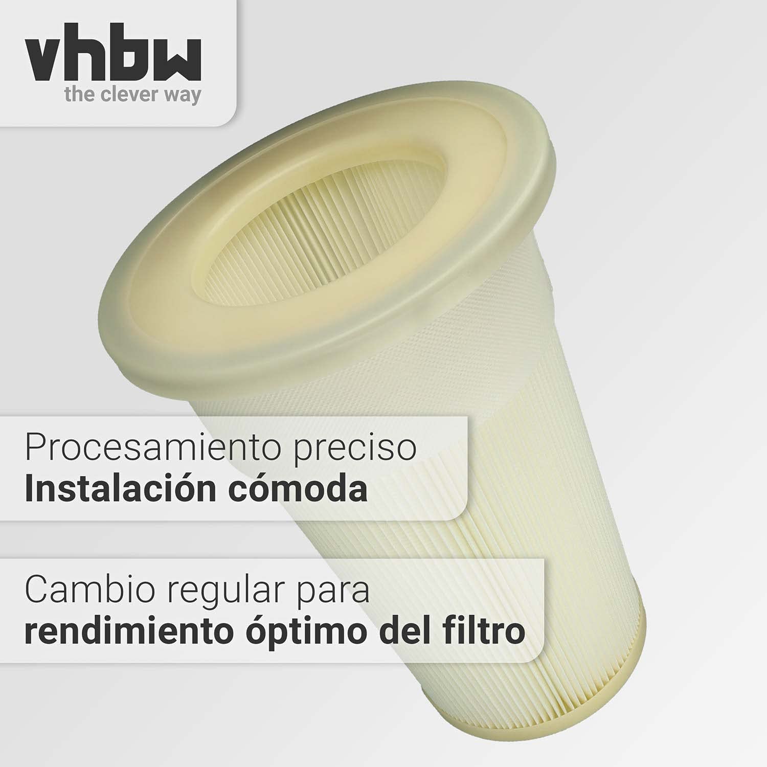 vhbw Filtro plisado reemplaza Dustcontrol 42028 para aspiradora | blanco lavable