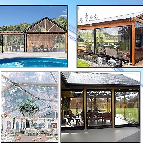 Cortinas impermeables exterior transparentes de PVC para patio 5x1,8m 6
