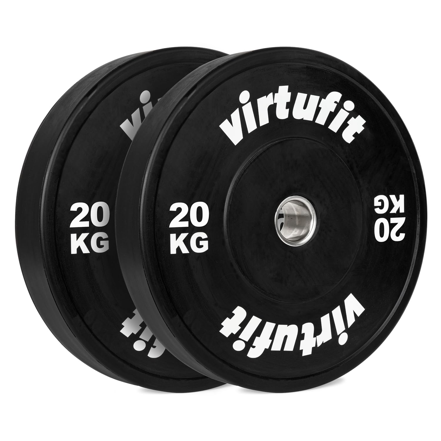 VirtuFit Bumper Plate – Disco olímpico de goma – 50 mm – Juego de 2 x 20 kg