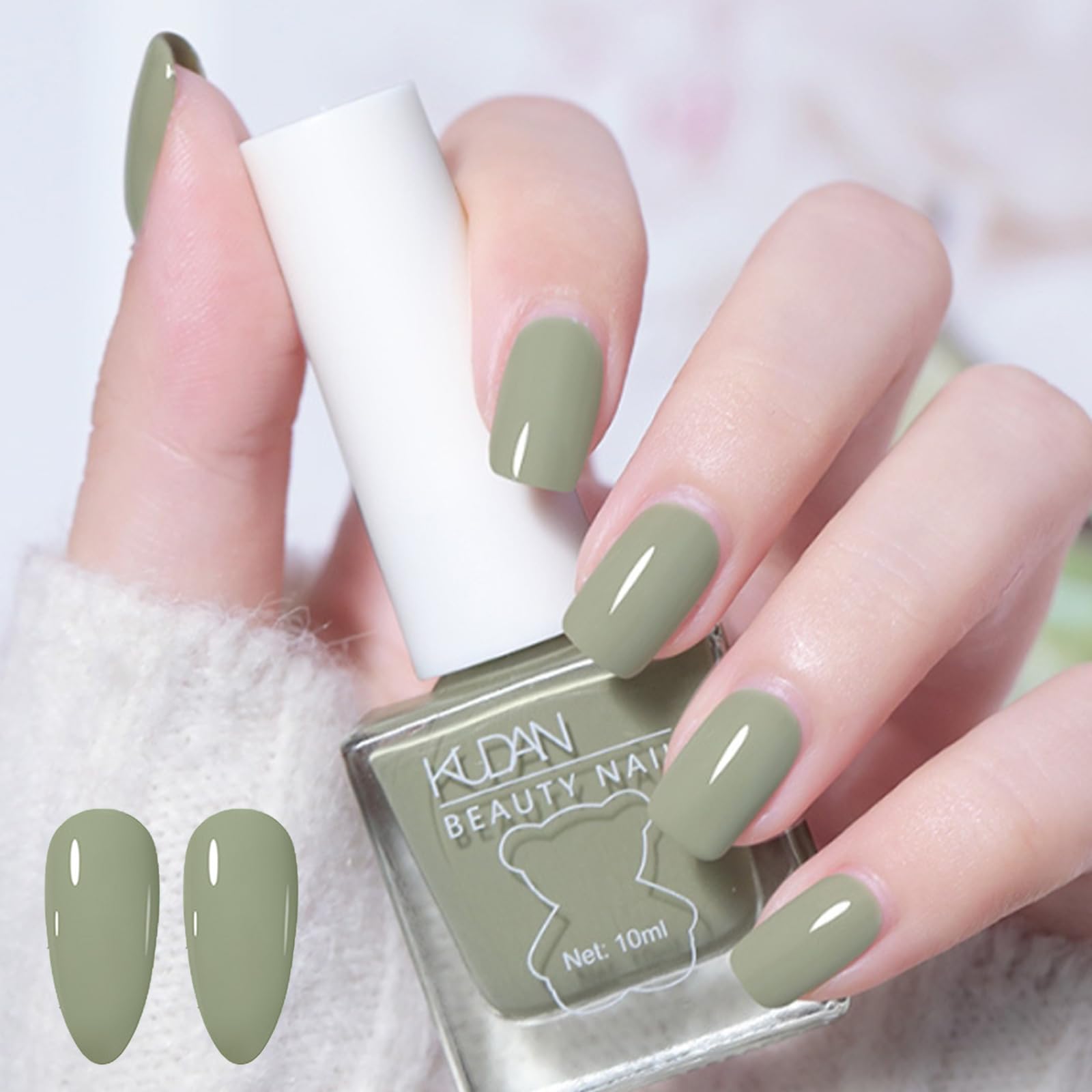 NovaCharm Green Nail Polish - Sage Green Fingernail Polish - Chip Resistant Long Lasting Nail Polish - Air Dry Quick Dry Nail Polish - Nail Lacquer