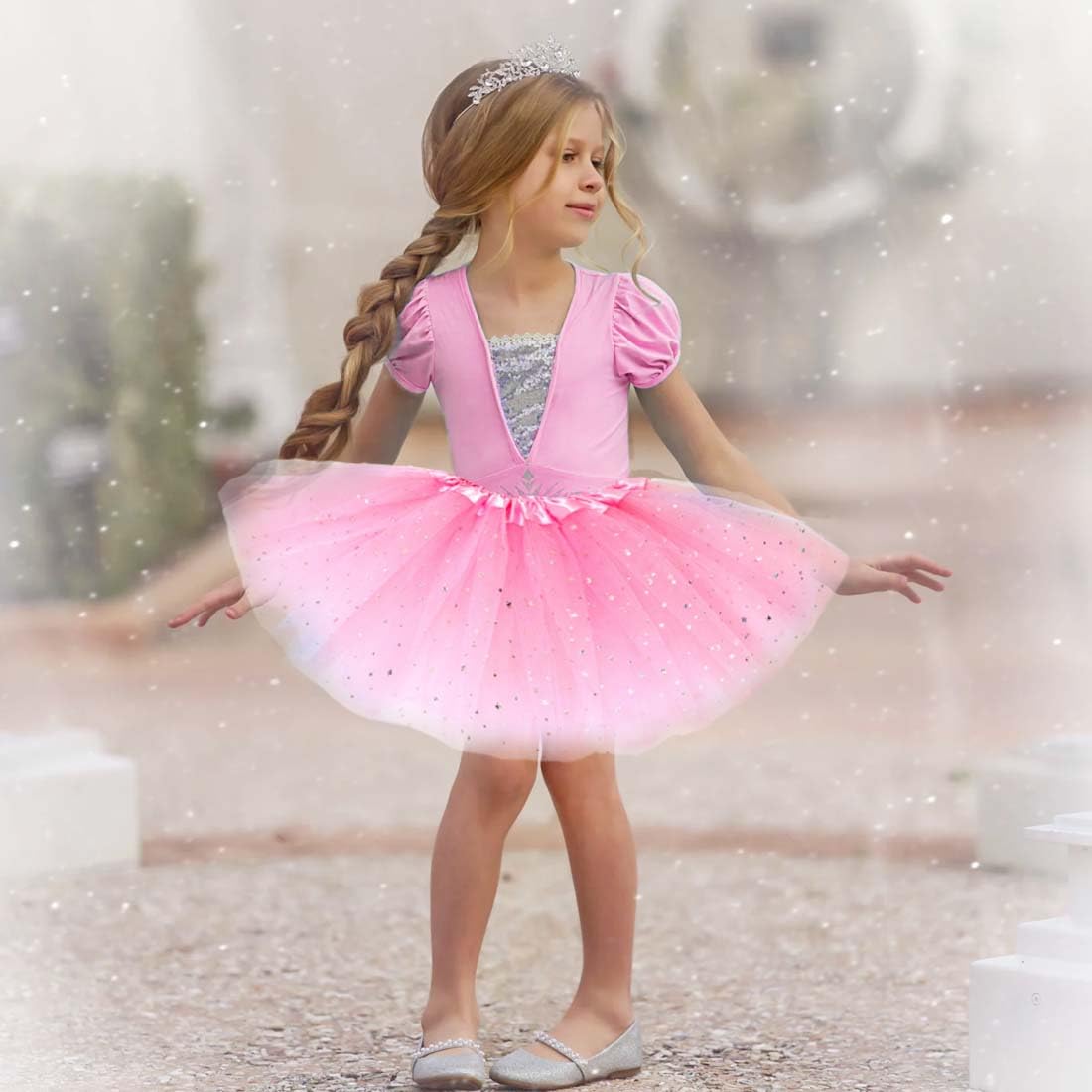 Falda tul niña para niñas 2-7 años tutus rosa