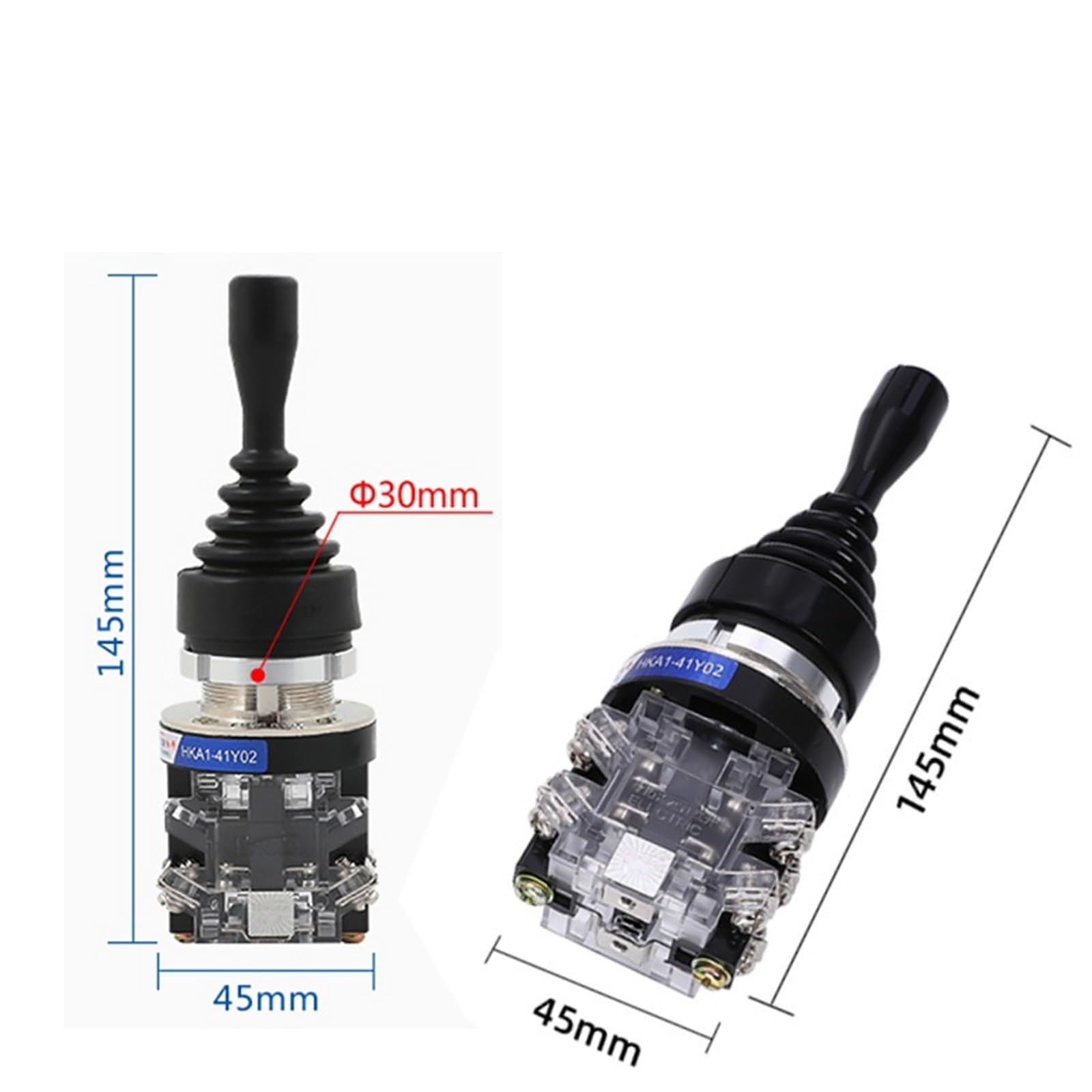 Joystick-Schalter Monolever-Wippschalter Kreuzschalter 2/4 Positionen 2NO 4NO Selbstrückstellend Selbsthemmend Lochgröße 30mm HKA1-41Y02/04 41Z02/04(2 way Self lock)