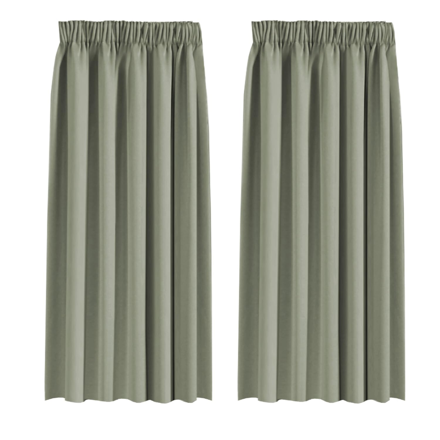 BellaHills Blackout Curtains Pencil Pleat Bedroom Curtain Panel for Privacy Protected Thermal Insulated Window Treatment for Living Room 2 Panels