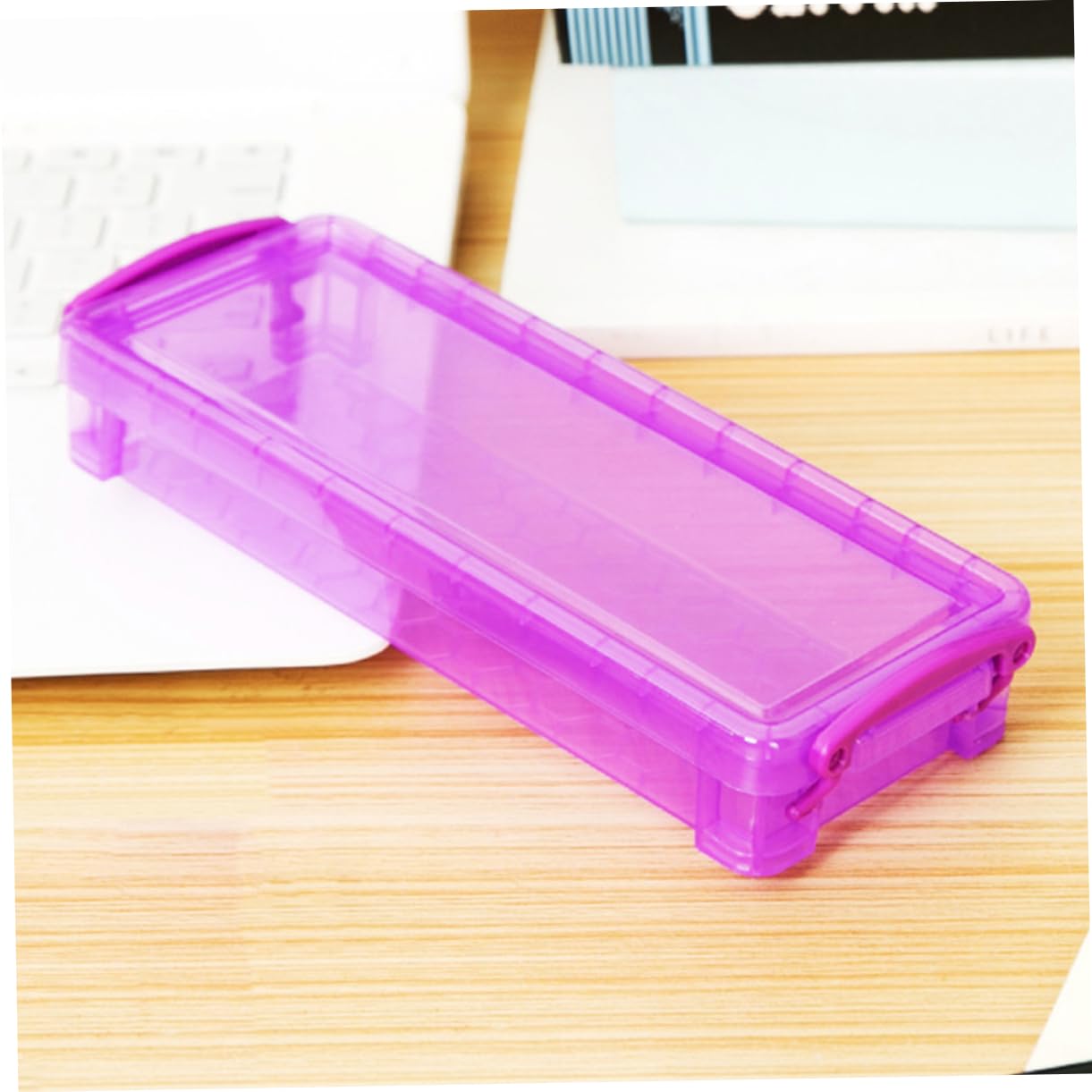Scatola Portaoggetti Trasparente Per Cancelleria Astuccio Portapenne in Plastica Leggero Organizer Per Matite E Penne Da Ufficio E Casa