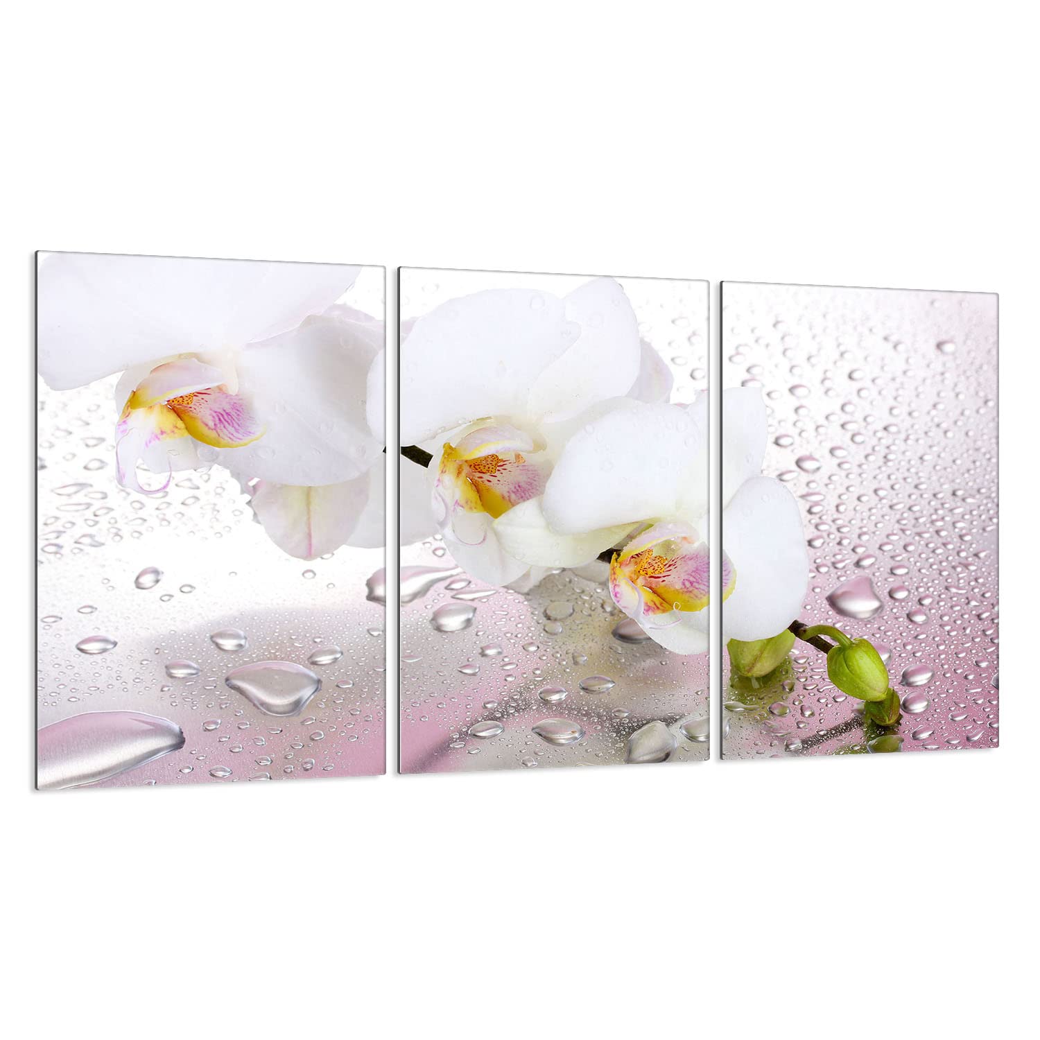 Tabla de cortar decorativa de cristal templado y cubre vitro, Placa protectora de vitrocerámica 30 x 52 cm 3piezas, para inducción, protección contra salpicaduras, decoración, ORQUÍDEA