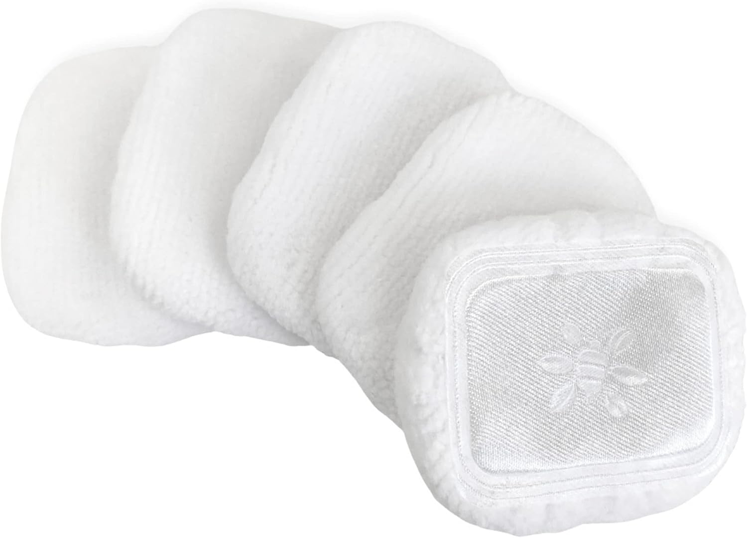 Honeybee Gardens Cosmetic Powder Puff - Replacement Pads for Compact, Soft Cotton Makeup Puff Applicator, Fits Refillable Foundation Case, Face Powder Tool for Pressed or Loose Powder, White, 5 Pack