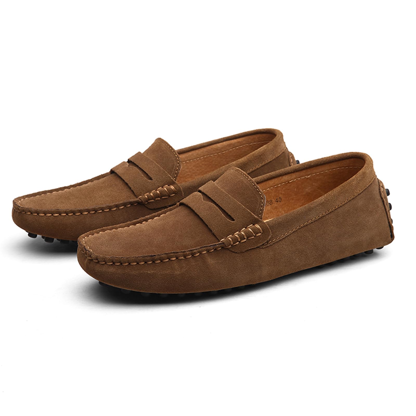 DADAWEN Hommes Daim Penny Loafers Légères Légères Confort Chaussures de Conduite Mocassin Slippers Chaussures de Décontractées