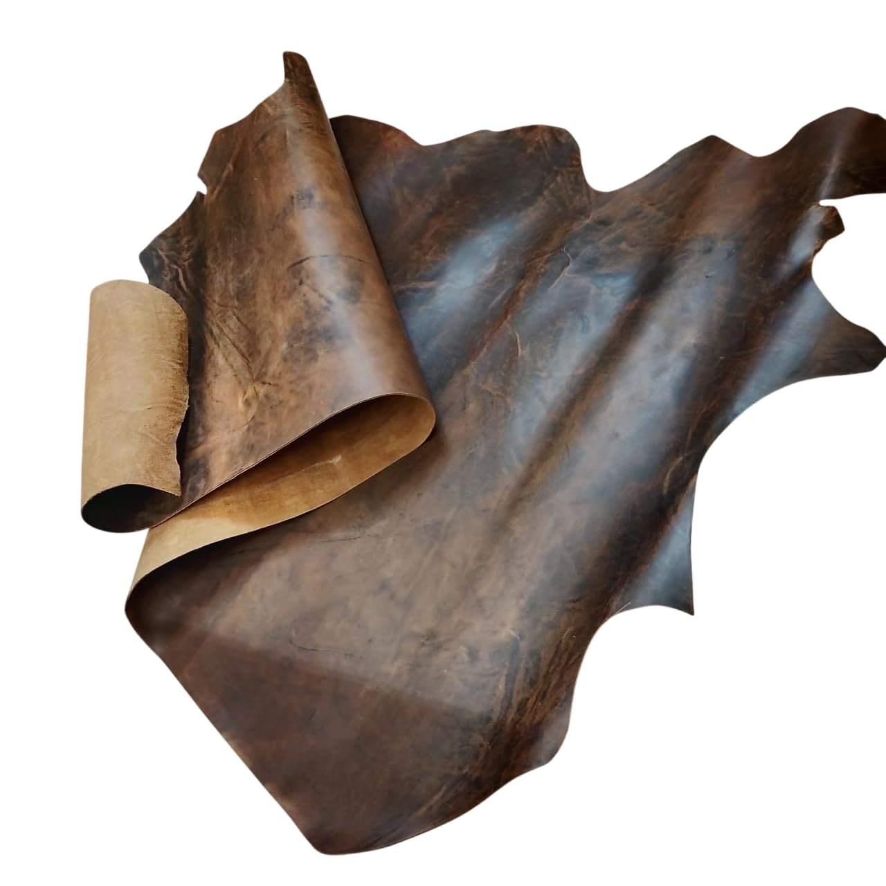 Handcrafted Grade Brown Oil Pull-Up Leather Sheet – Half Hide