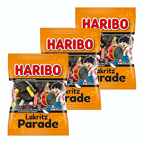 Haribo Lakritz-Parade, Fruchtgummi, 3er Pack, Lakritz, Lakritzmischung, Im Beutel, 200 g 1