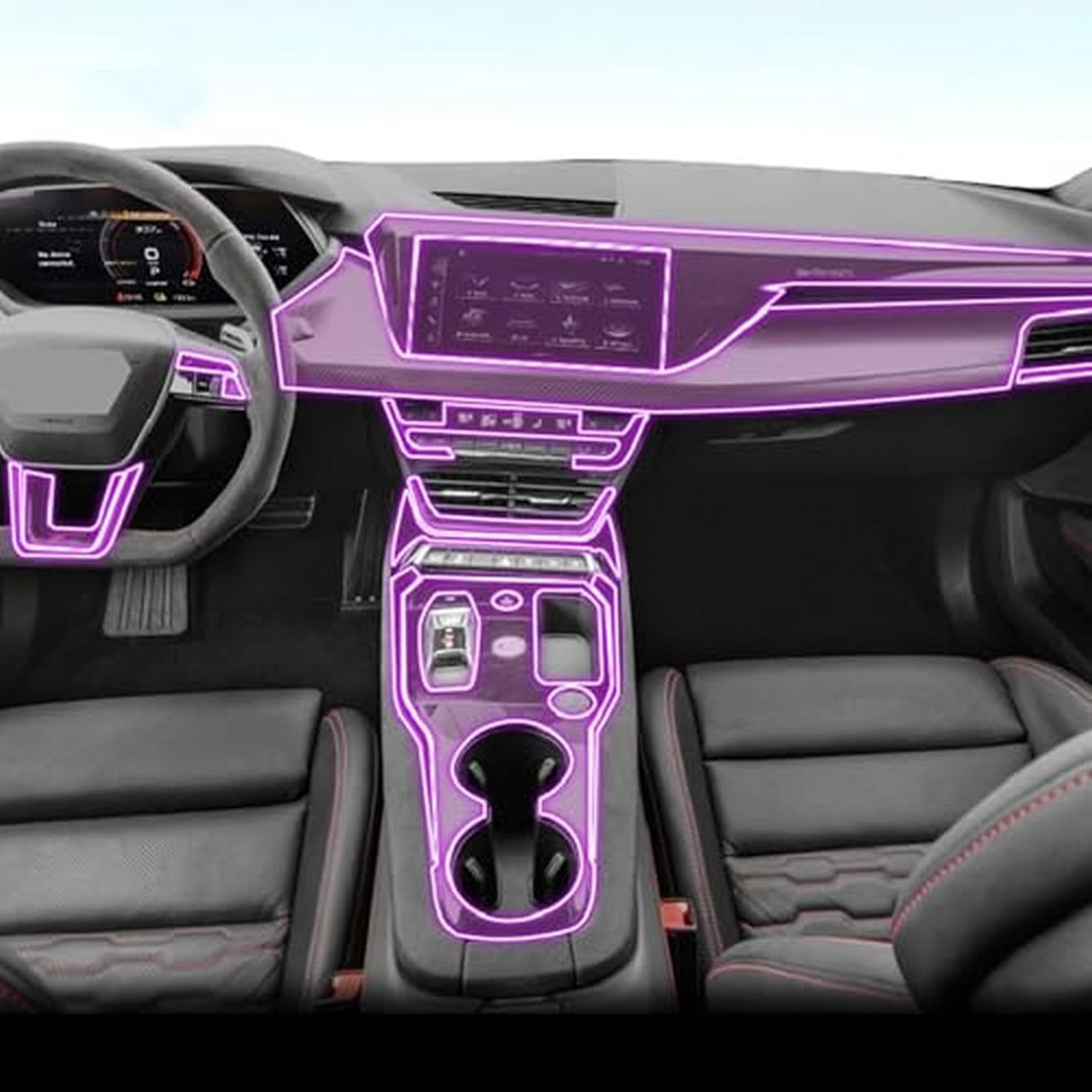 Película transparente de TPU para Audi RS e-tron GT 2021-2023 accesorio interior protector RHD