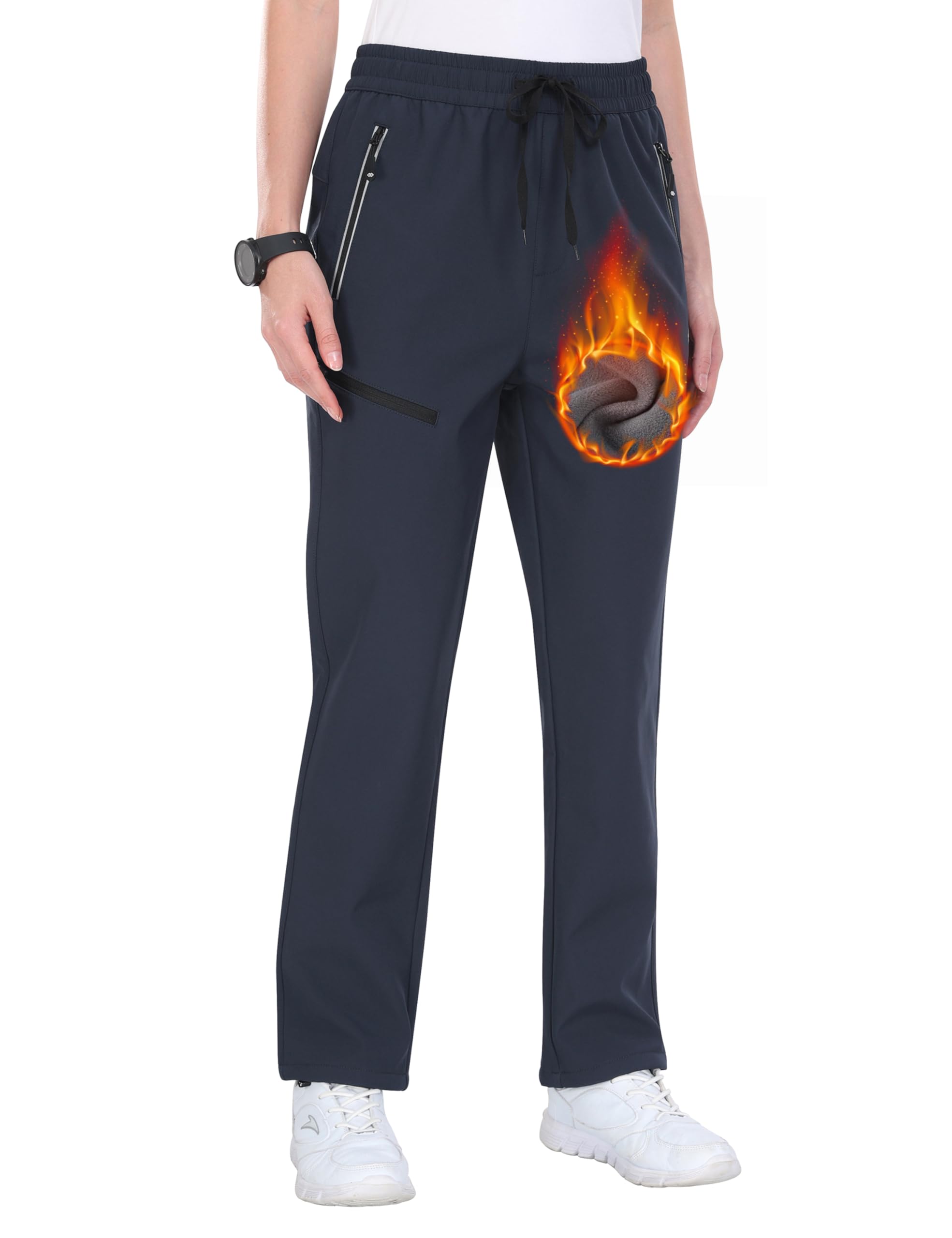 MoFiz Damen Wanderhose Skihose Softshellhose Outdoorhose Thermohose Winddichte Berghose Arbeitshose für Winter