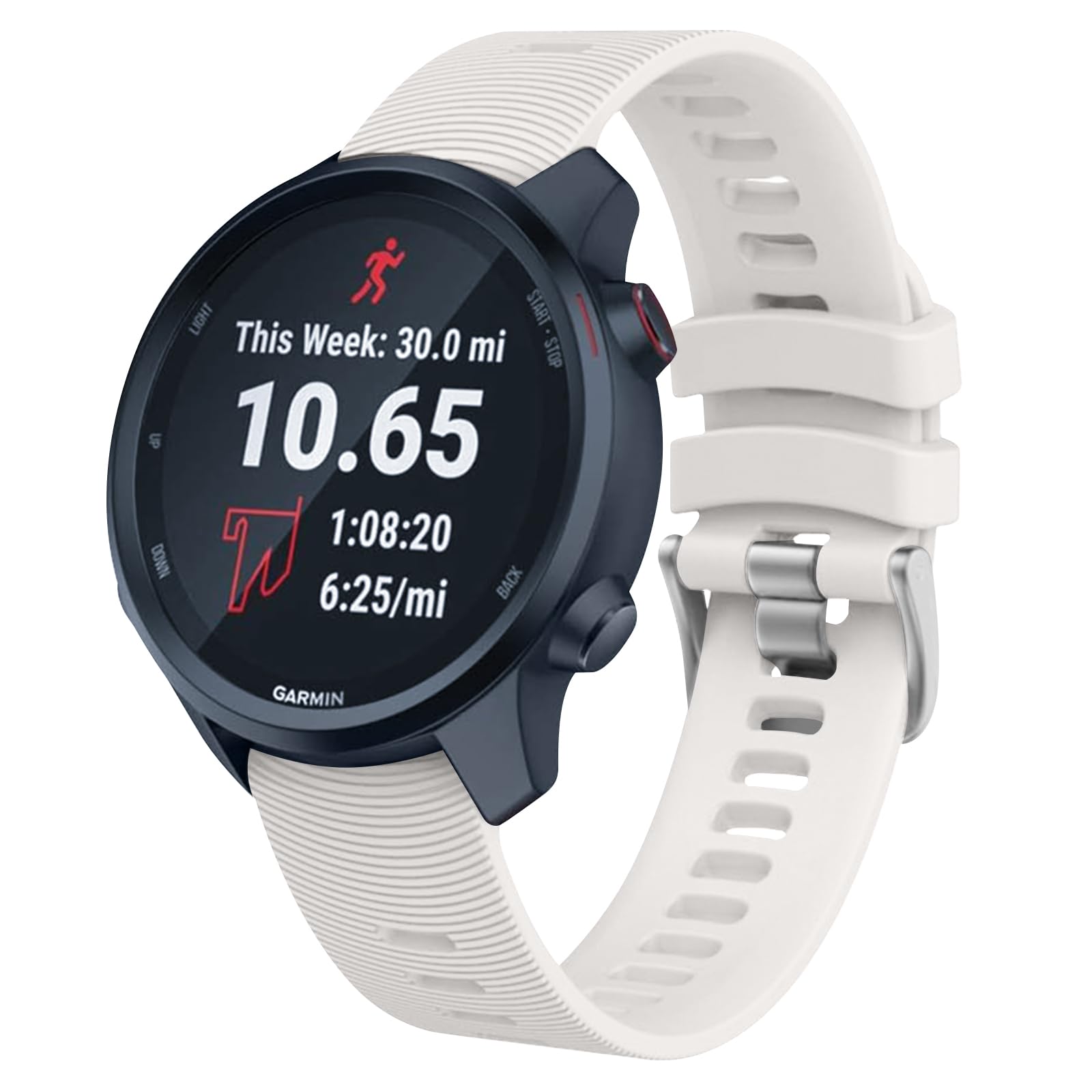 Soft Strap for Garmin Vivoactive 5/Vivomove 3/Vivomove HR/Venu Sq 2/Venu 2 Plus/Vivoactive 3 Music Strap, 20mm Silicone Replacement Band for Women Men (Starlight)